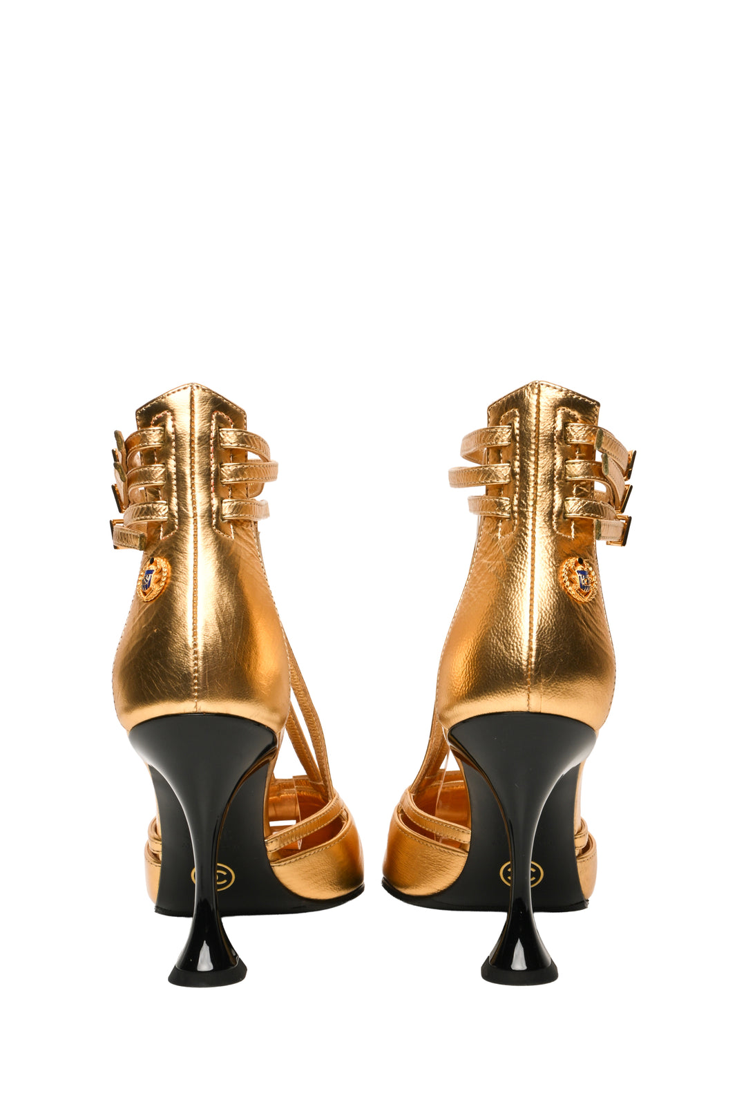 Chanel Size 36.5 Metallic Leather T-Strap Pumps