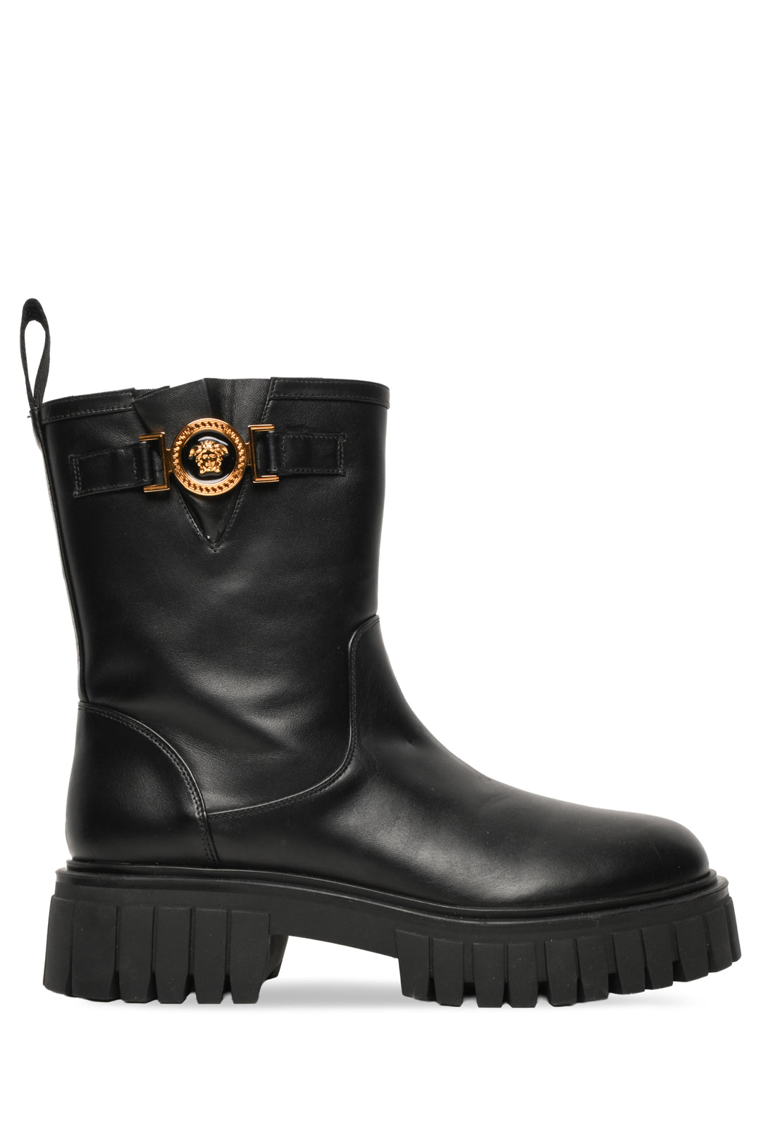 Versace Size 39 Medusa Logo Biker Boots