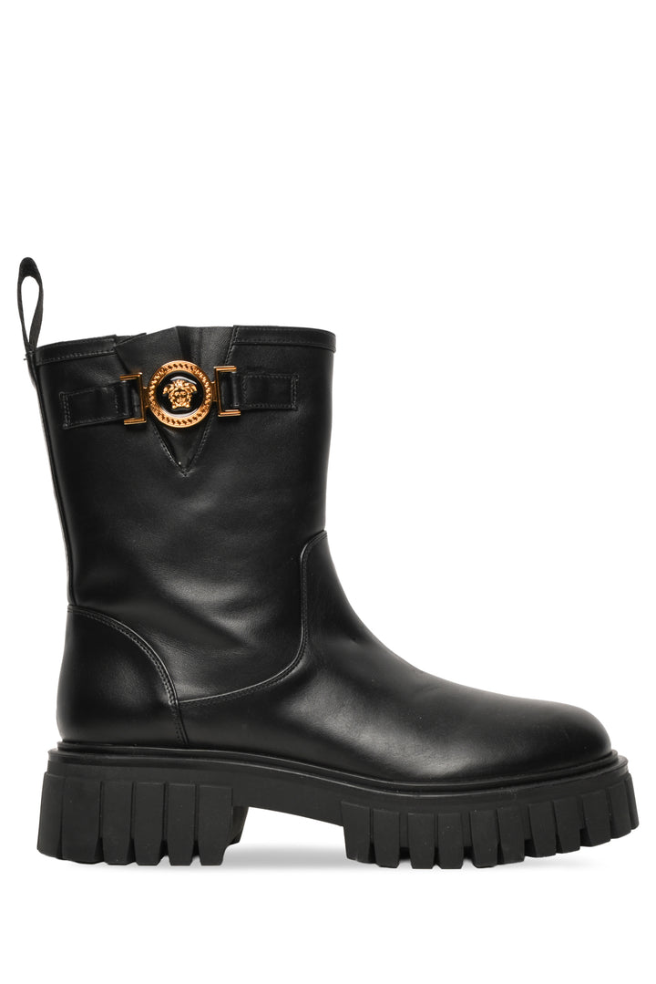 Versace Size 39 Medusa Logo Biker Boots
