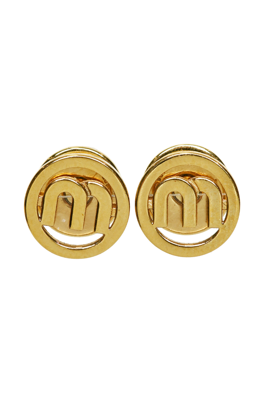 Miu Miu Circle Logo Earrings