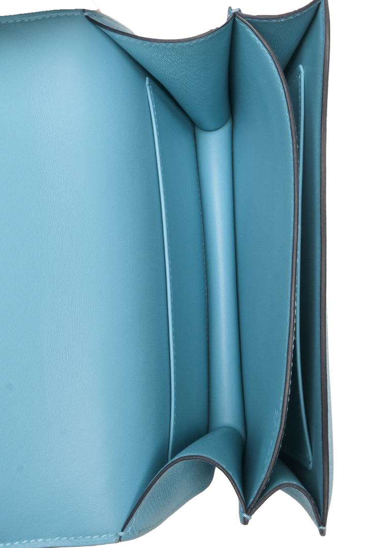 Hermes 2019 2019 Bleu De Nord & Rouge De Coeur Epsom Mini Constance 18 Crossbody