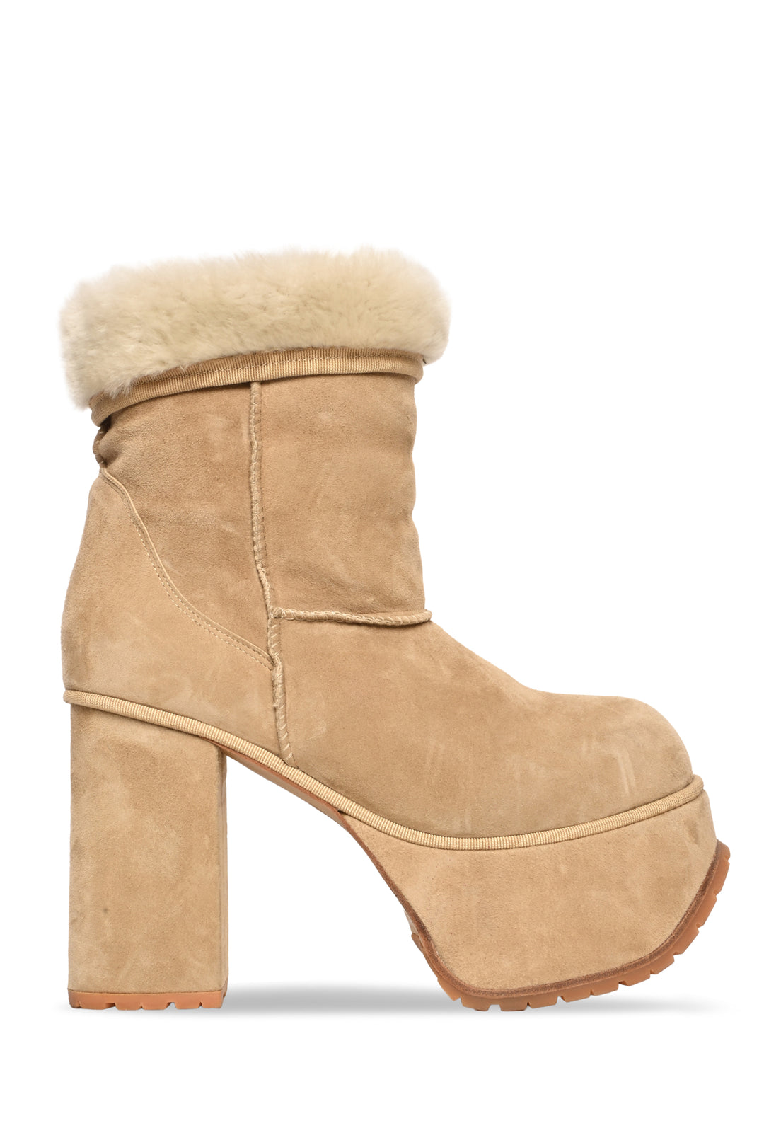 R13 Size 39 Shearling Short Platform Ankle Boots