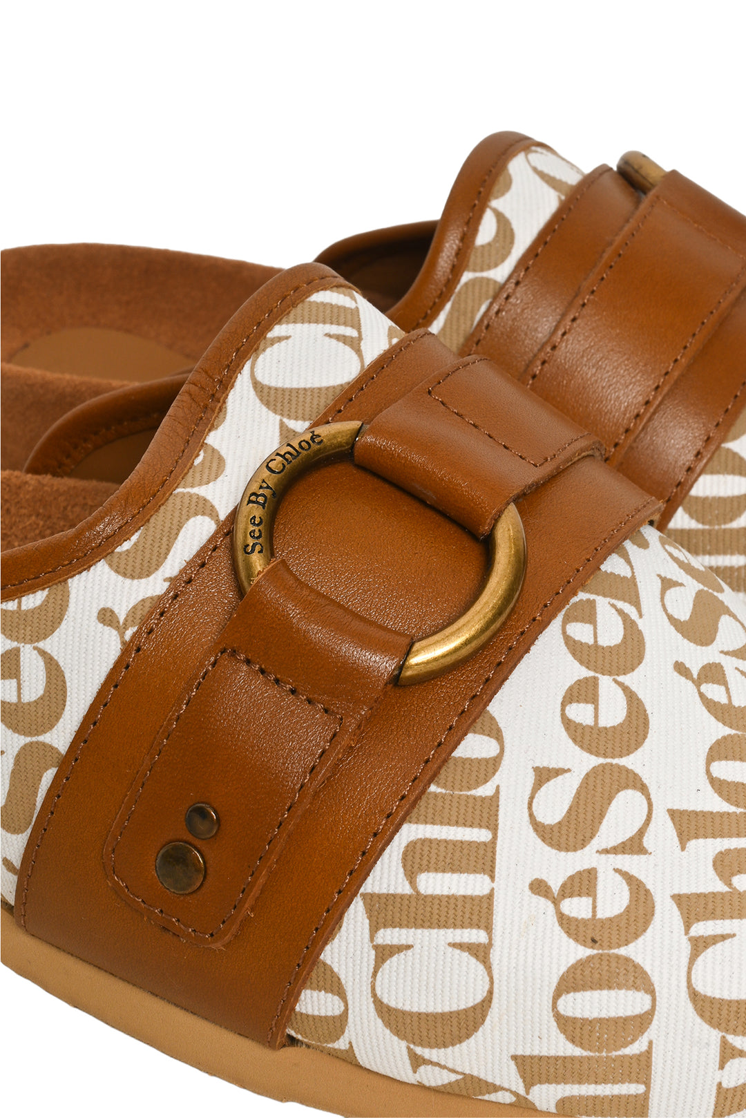 See by Chloe Size 36 Monogram Canvas Gema Mules