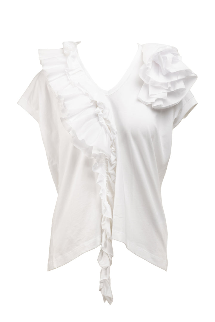 Dries Van Noten Size S Hena Ruffle Cap Sleeve Top