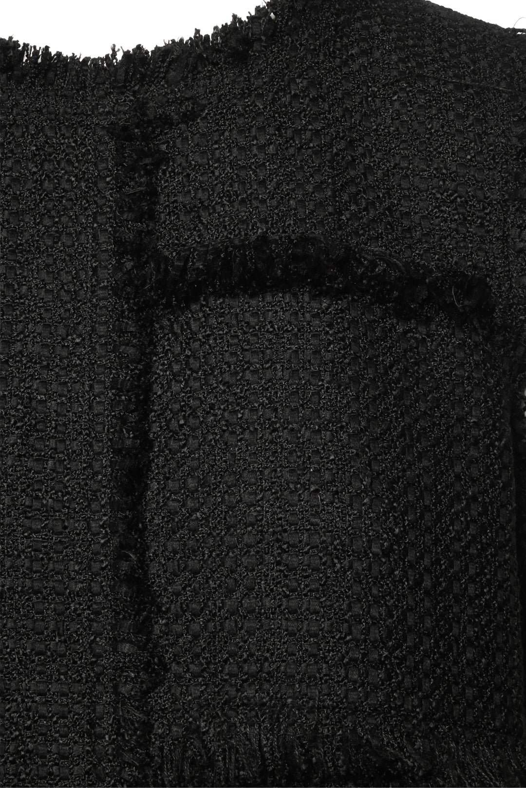 Lafayette 148 Size M Boucle Tweed Hand-Fringed Patchwork Sleeveless Dress