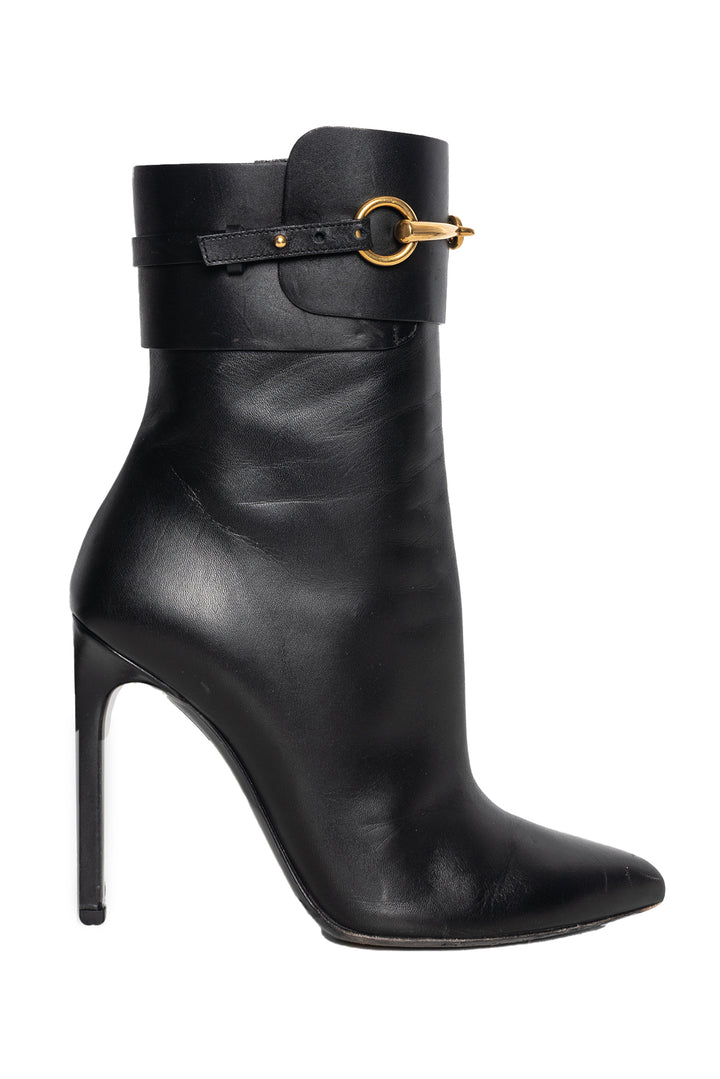 Gucci Size 36.5 Ursula Horsebit Stiletto Ankle Boots