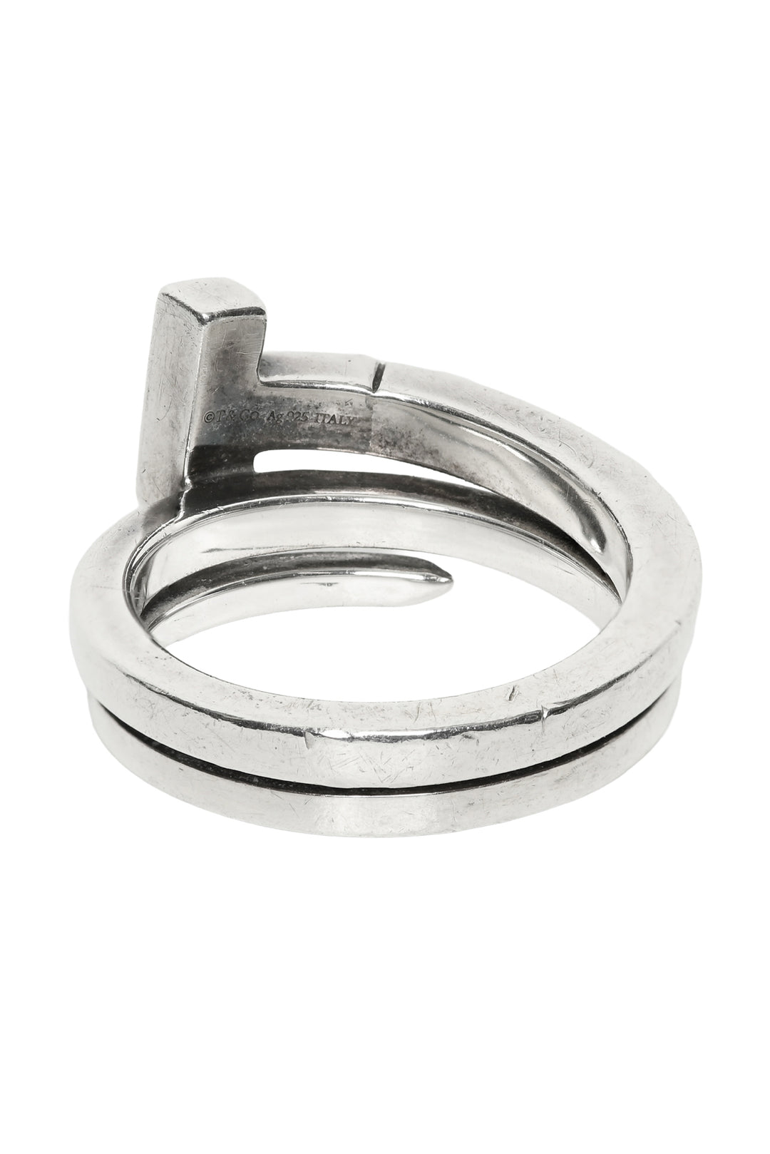 Tiffany & Co Size 5 Sterling Silver T Square Wrap Ring