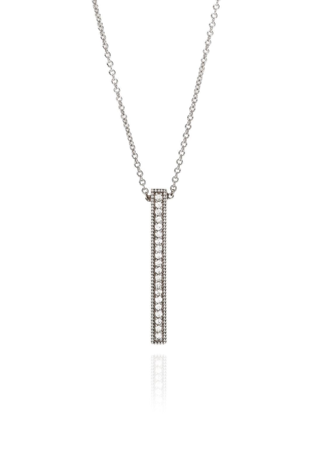 14K White Gold with Diamond Pendant Necklace
