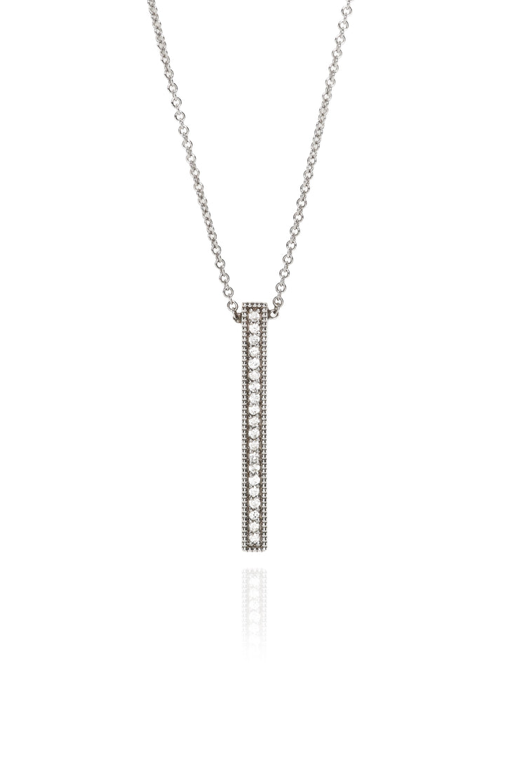 14K White Gold with Diamond Pendant Necklace