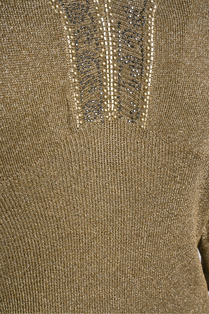 St. John Size S V-Neck Embellished Wide Sleeve Tops