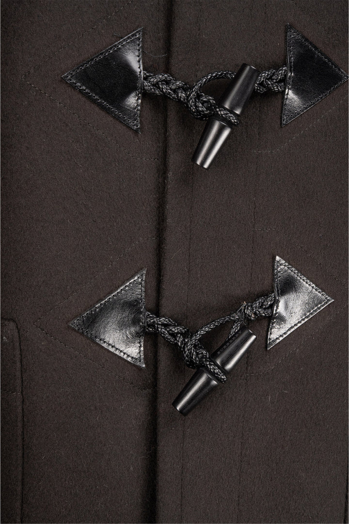 Burberry Size 38 Men's Mid-Length Wool Blend Hooded Duffle Coat