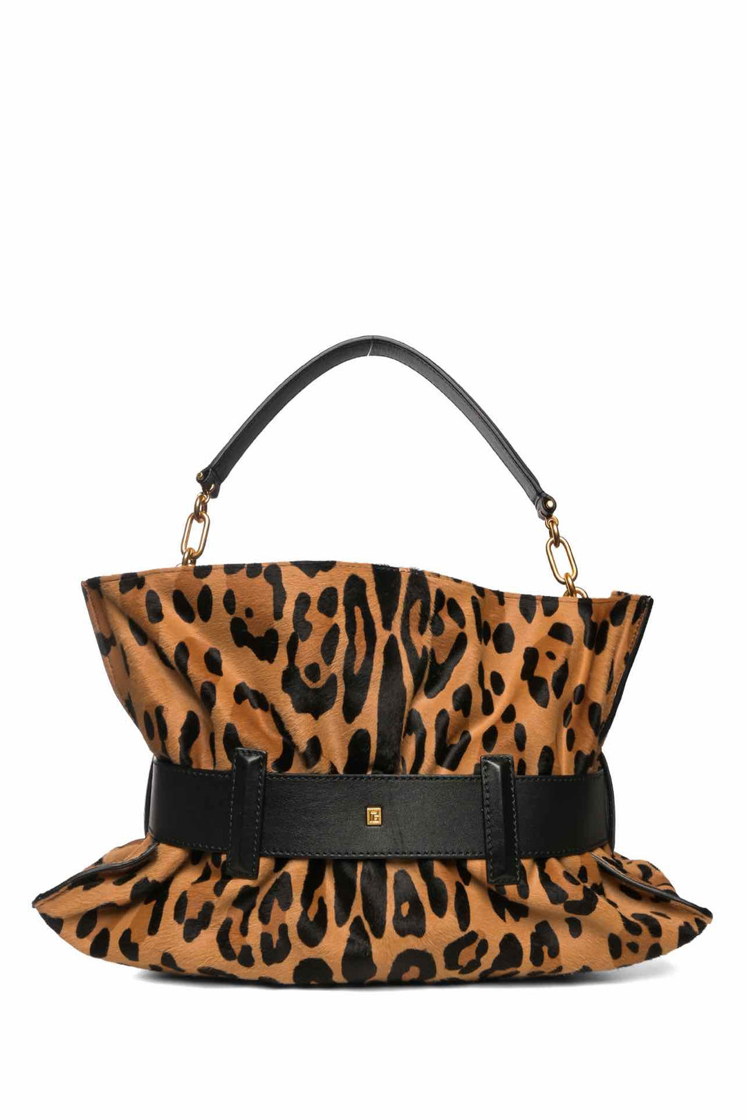 Balmain Anthem Medium Ponyskin-Style Leopard Shoulder Bag
