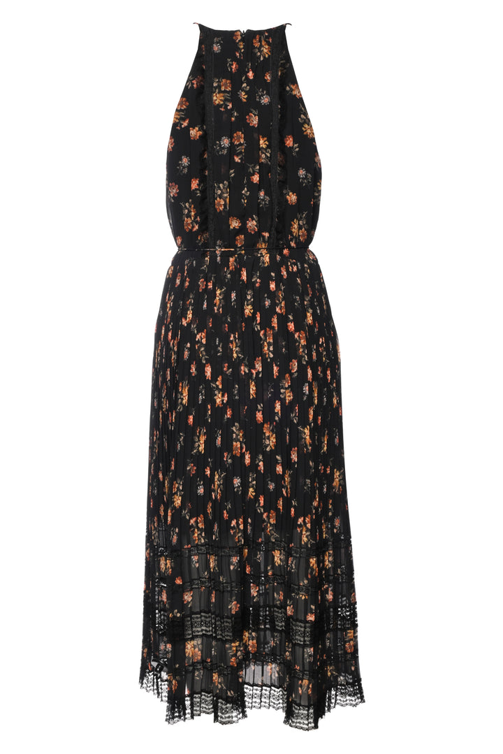 Zimmermann Size 3 Floral Lace Detail Pleated Midi Dress