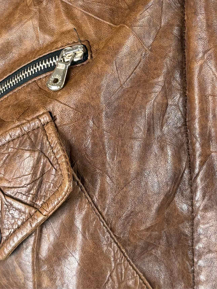 Dolce & Gabbana Size 42 Vintage Sheepskin Leather Biker Jacket