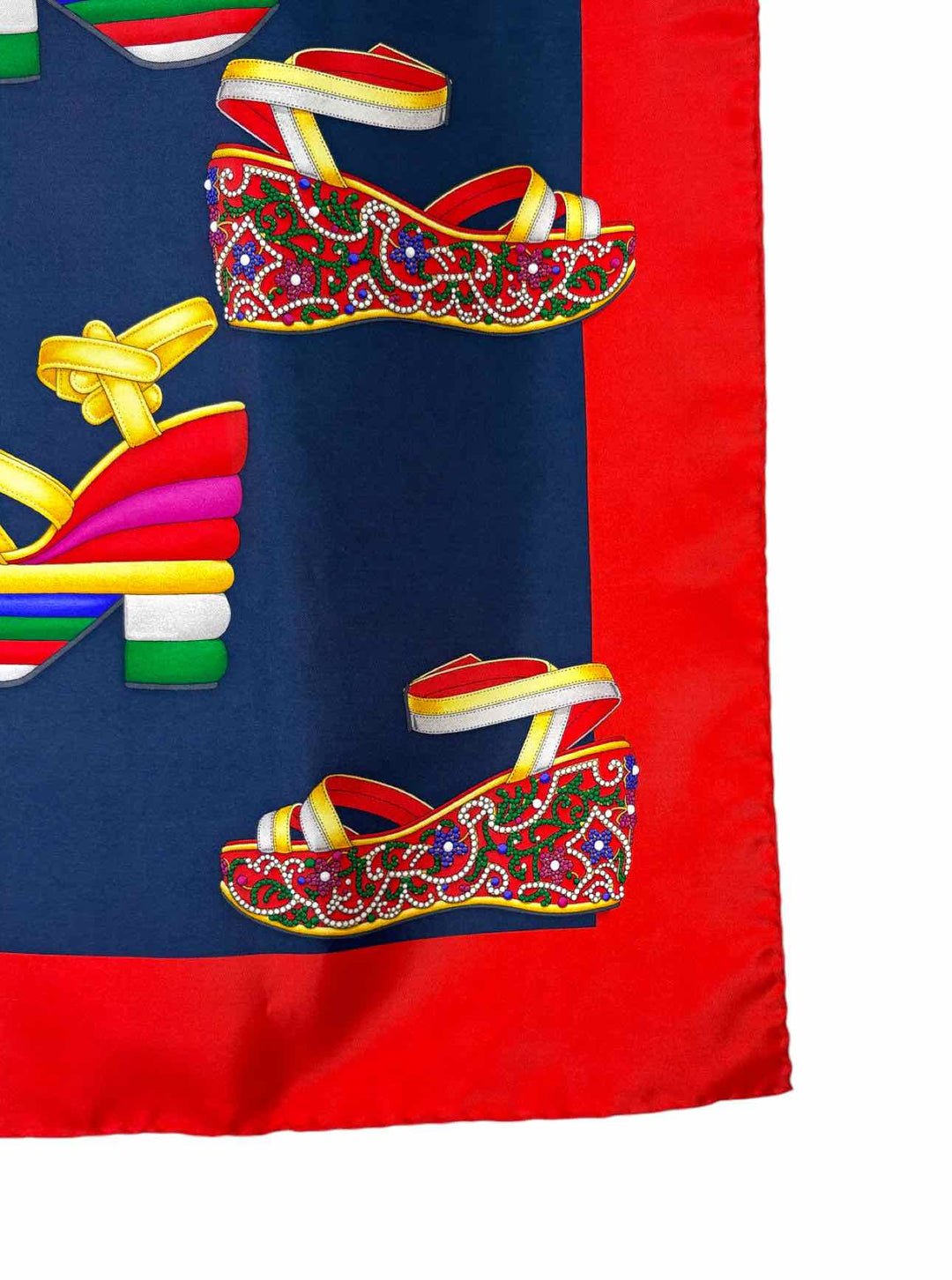 Ferragamo Iconic Shoe Pattern Silk Scarf