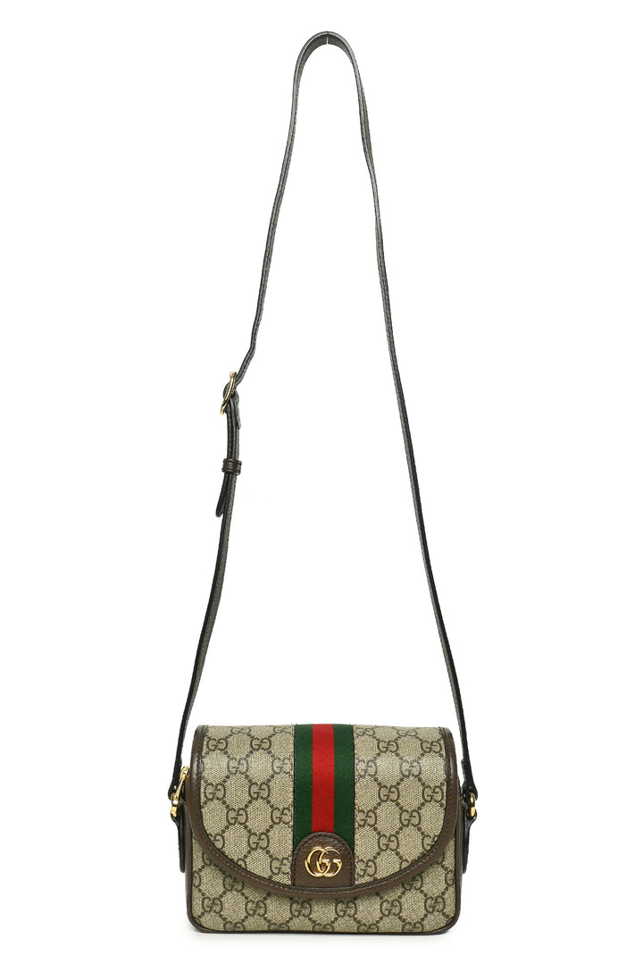 Gucci GG Supreme Coated Canvas Ophidia Mini Crossbody Shoulder Bag