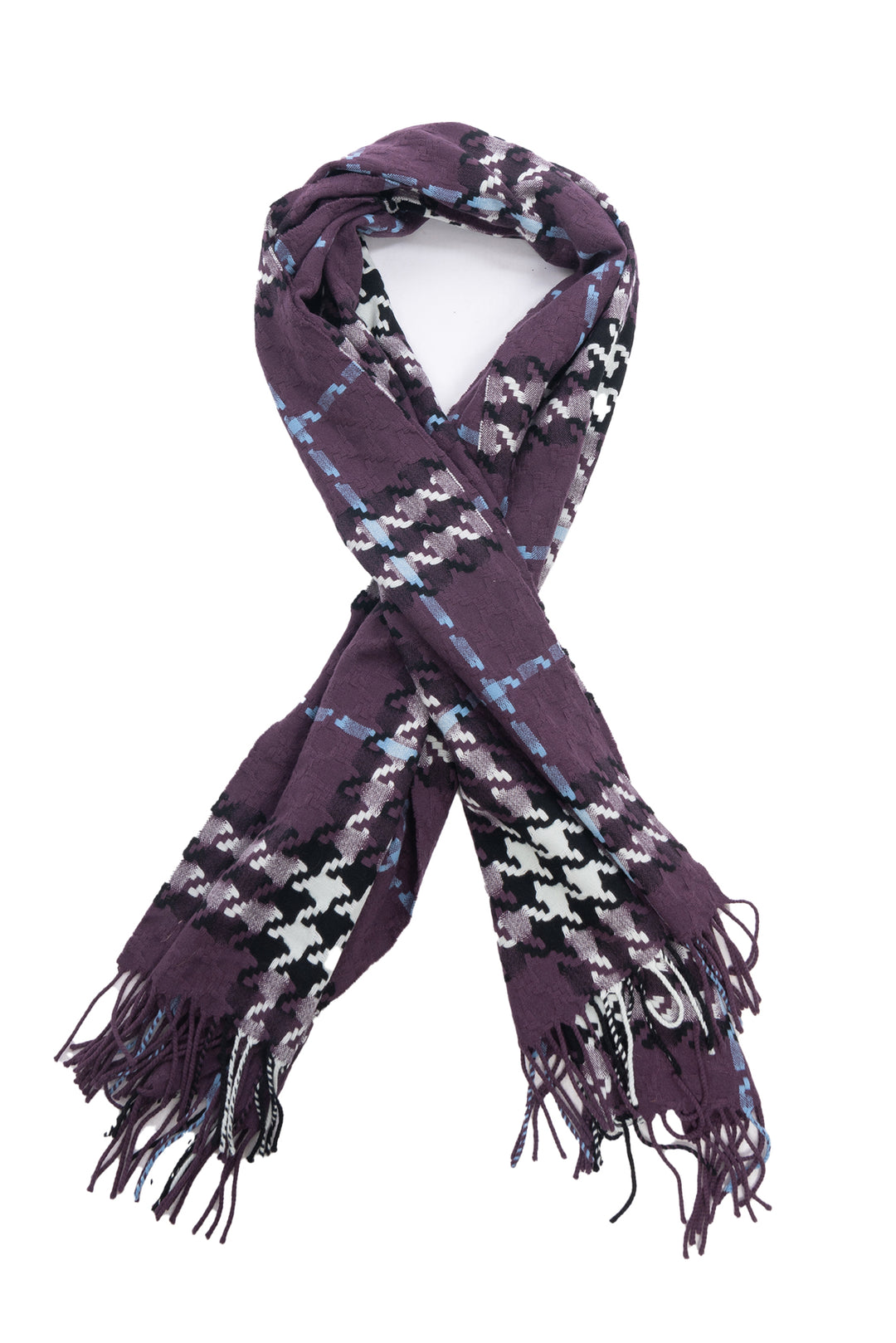 Burberry London Wool-Cashmere Classic Check Fringe Scarf