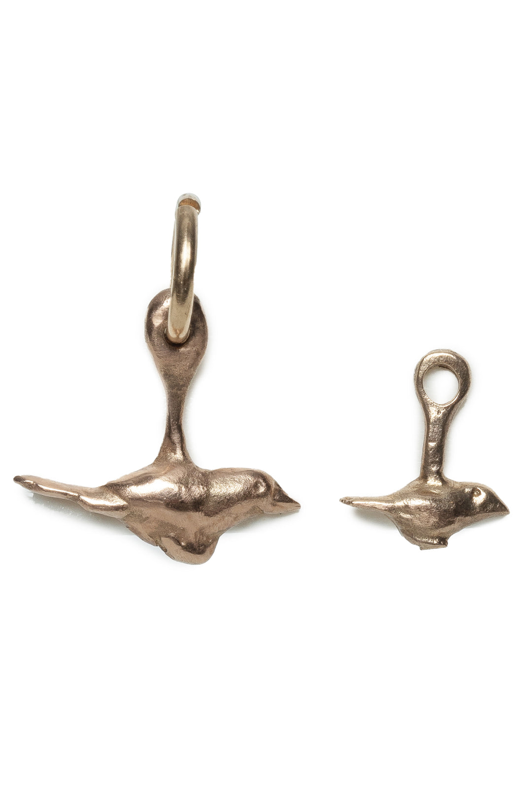 James Colarusso 14K Rose Gold Large & Small Bird Pendants