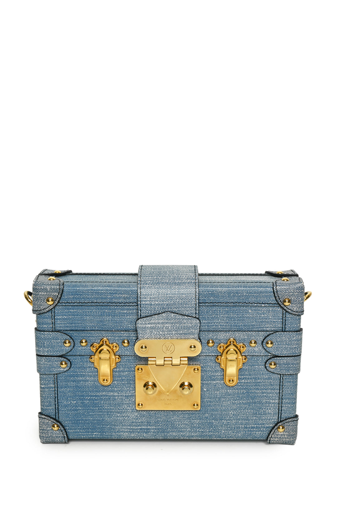 Louis Vuitton 2017 Denim Print Coated Canvas Petite Malle