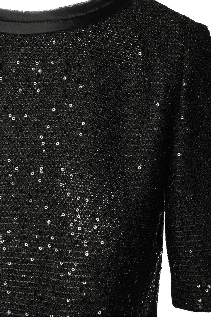 St. John Size P Sequin & Bow Embellished Cropped Tops