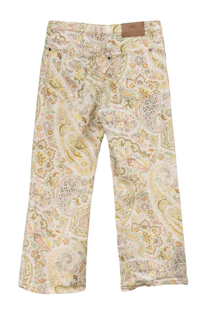 Etro Size 30 2019 Paisley Print Cotton Flared Jeans