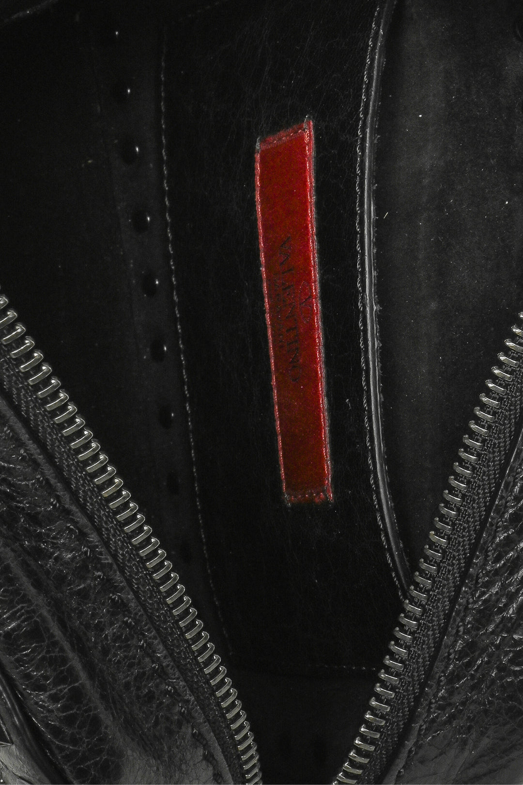 Valentino Crackled Leather Punk Heart Crystal Rockstud Camera Bag Crossbody