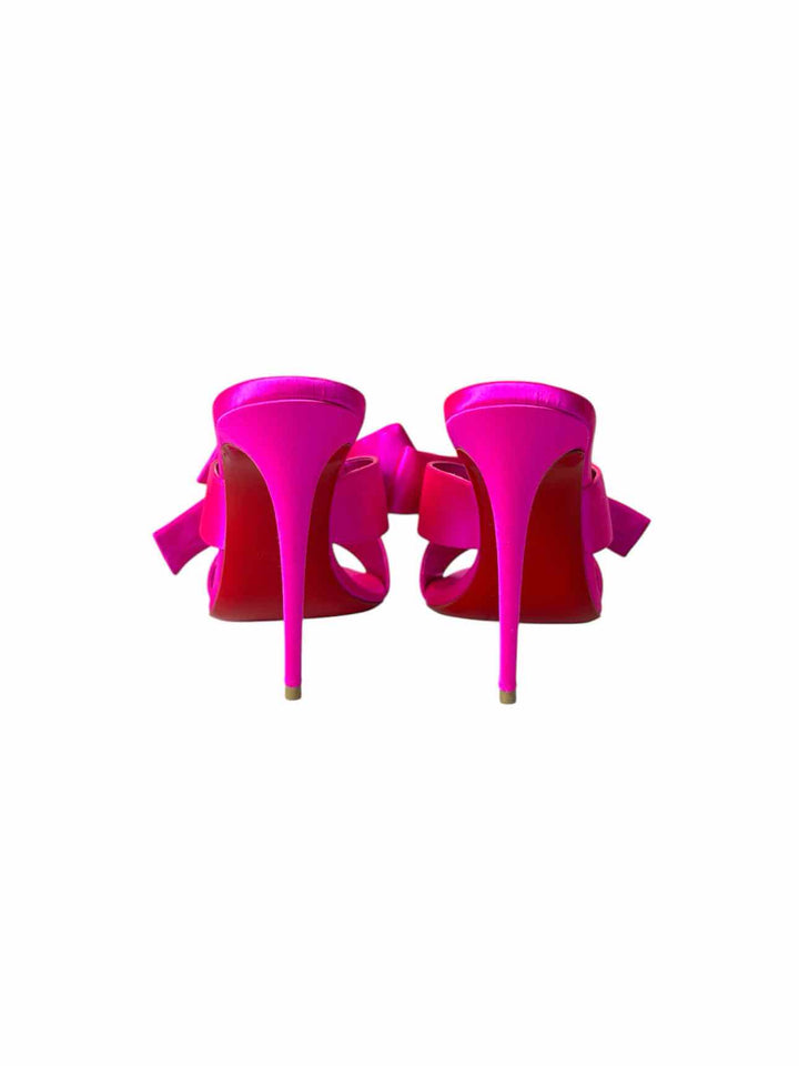 Christian Louboutin Size 38.5 Matricia 100 Holly Pink Satin Sandals