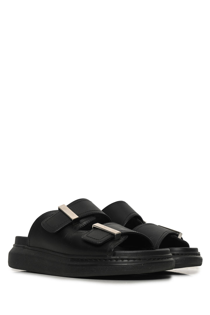 Alexander Mcqueen Size 36 Double Band Leather Slides