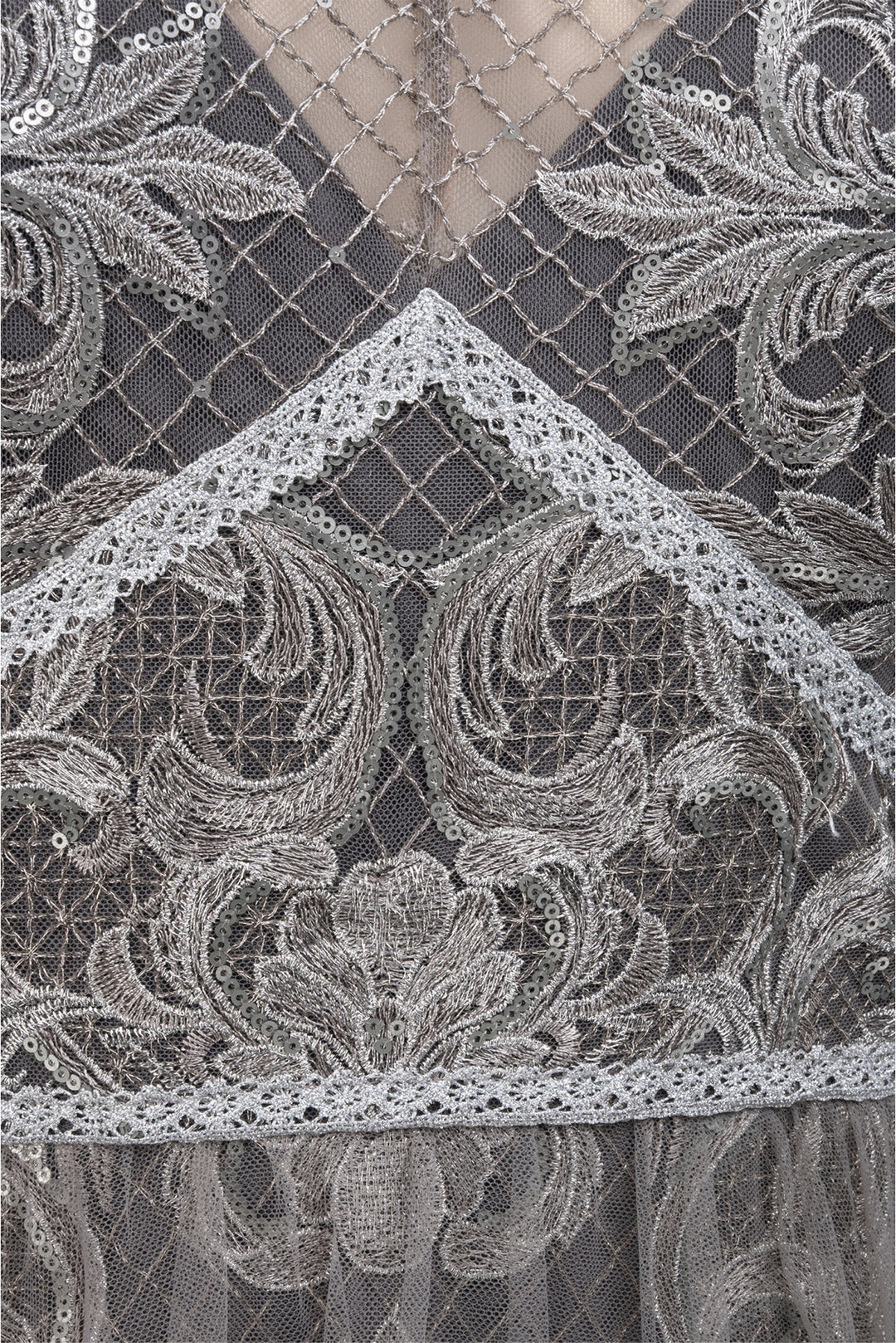 Marchesa Notte Size 2 Embroidered Metallic Gown