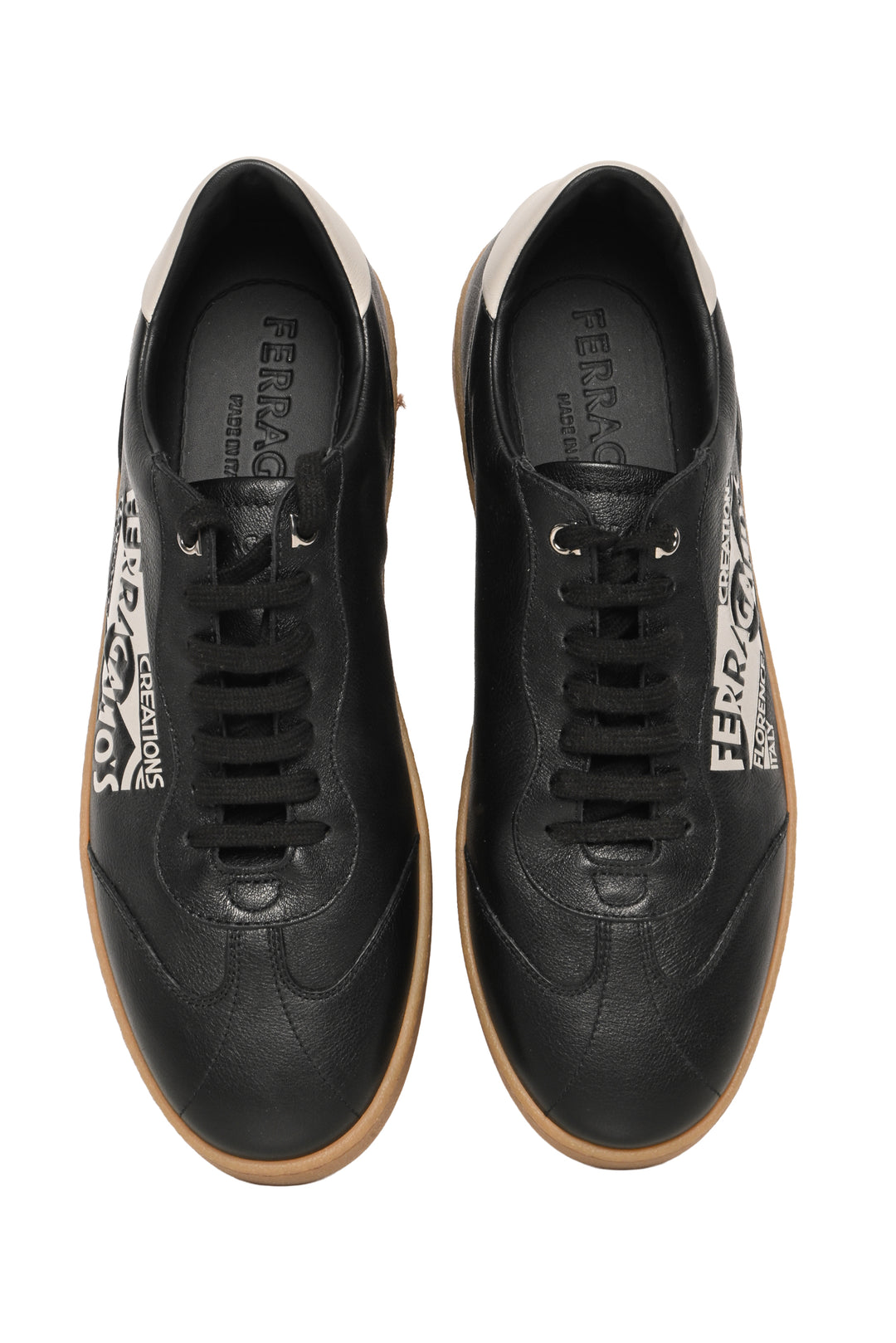 Salvatore Ferragamo Size 9 Men's Venna Logo Leather Sneakers