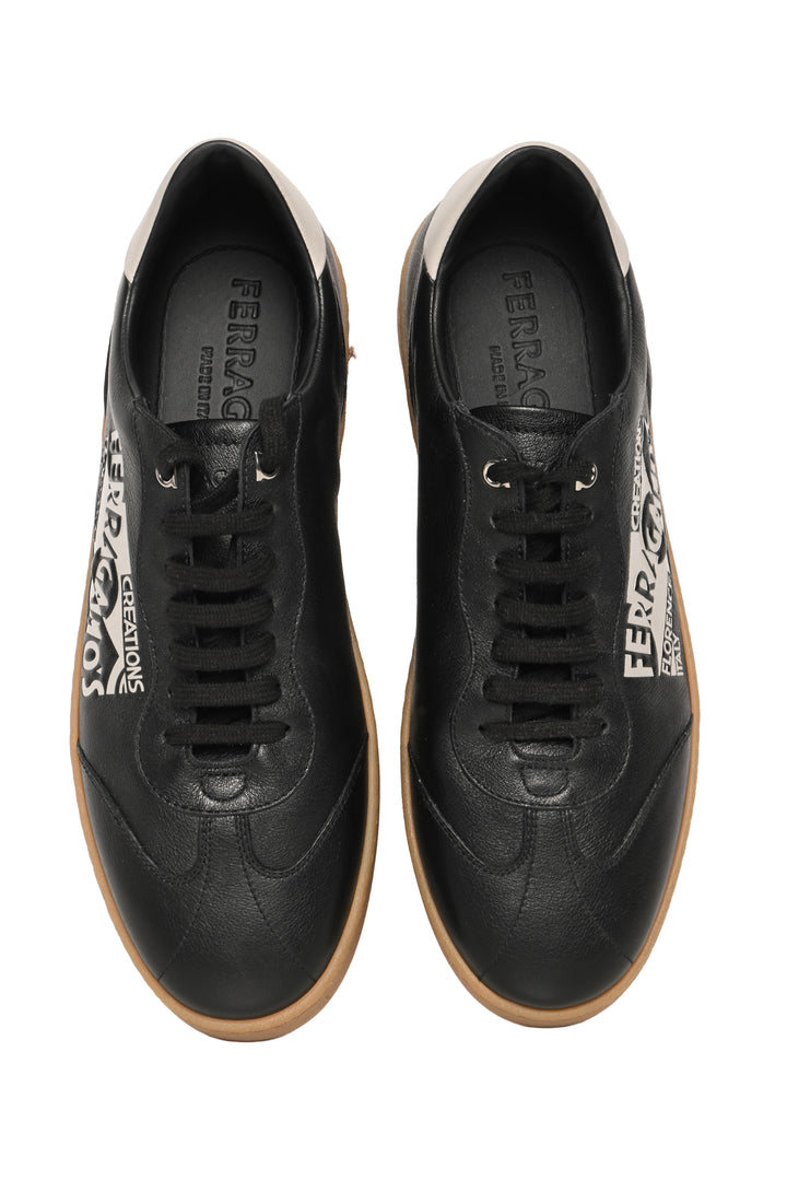 Salvatore Ferragamo Size 9 Men's Venna Logo Leather Sneakers