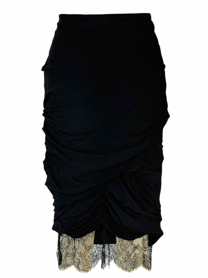 Tom Ford Size 44 Ruched Lace Trim Pencil Skirt
