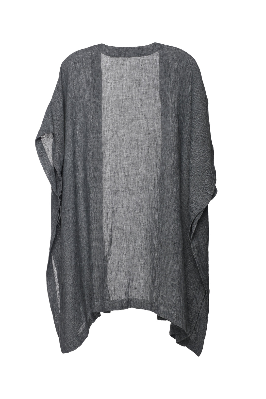 Eskandar Size OS Sleeveless Drape Front Linen Cardigan