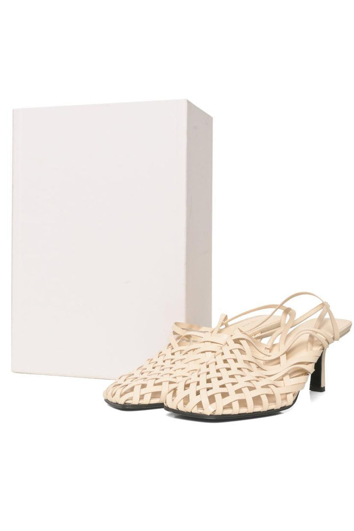 The Row Size 38.5 Smooth Vegetable Leather Woven Mule Sandals