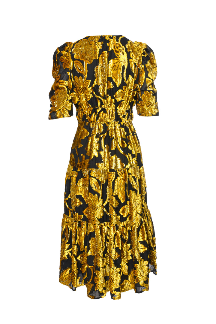 Ulla Johnson Size 8 Velvet Floral Maxi Dress
