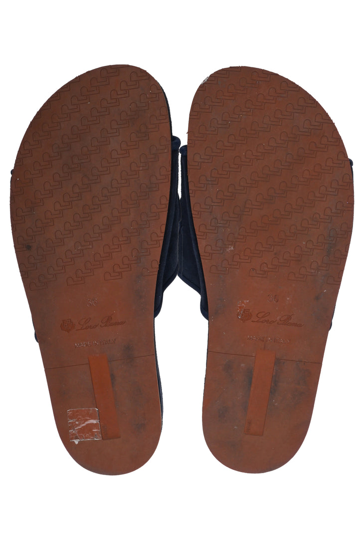 Loro Piana Size 36 Waikiki Suede Double Grip Sandals