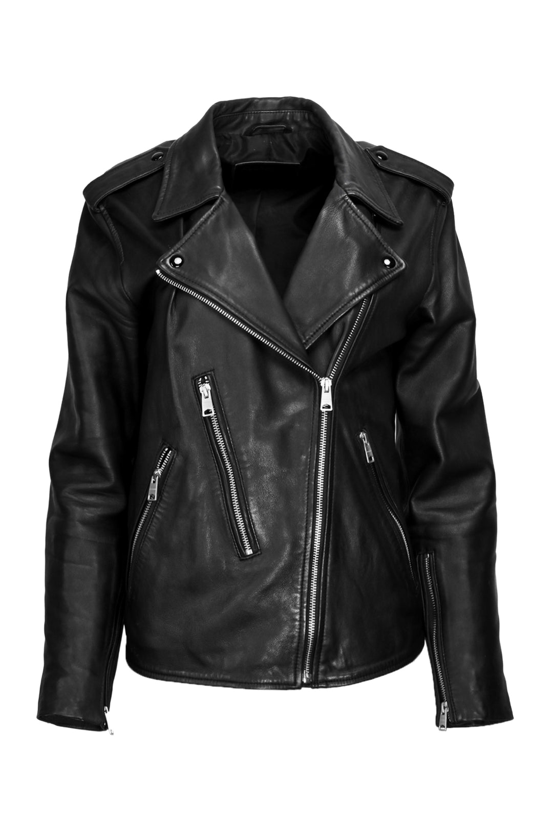 All Saints Size 8 Elva Leather Biker Jacket