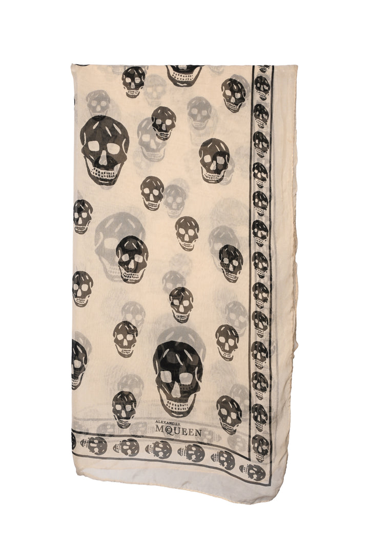 Alexander Mcqueen Classic Silk Skull Scarf