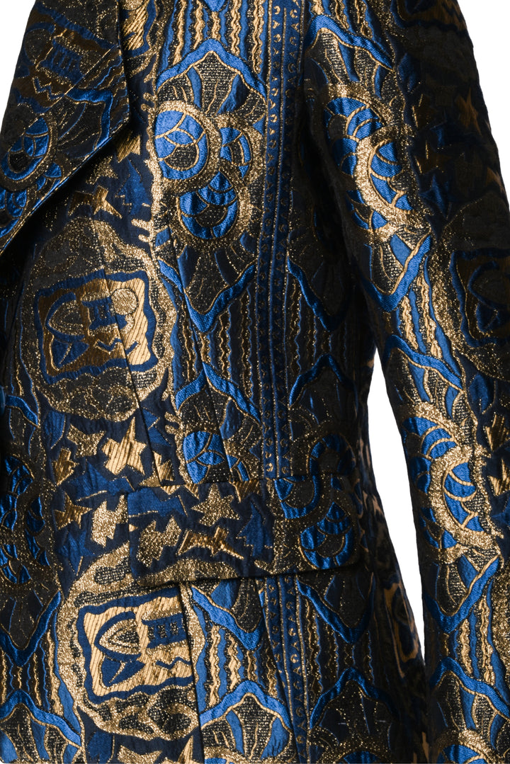 Etro Size 10 Lurex Embroidered Jacquard Jacket