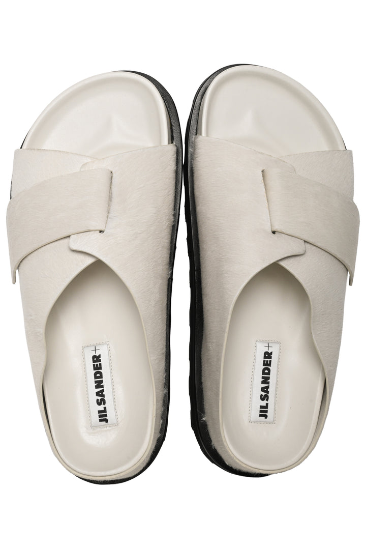 Jil Sander Size 40 Cross Strap Pony Slides