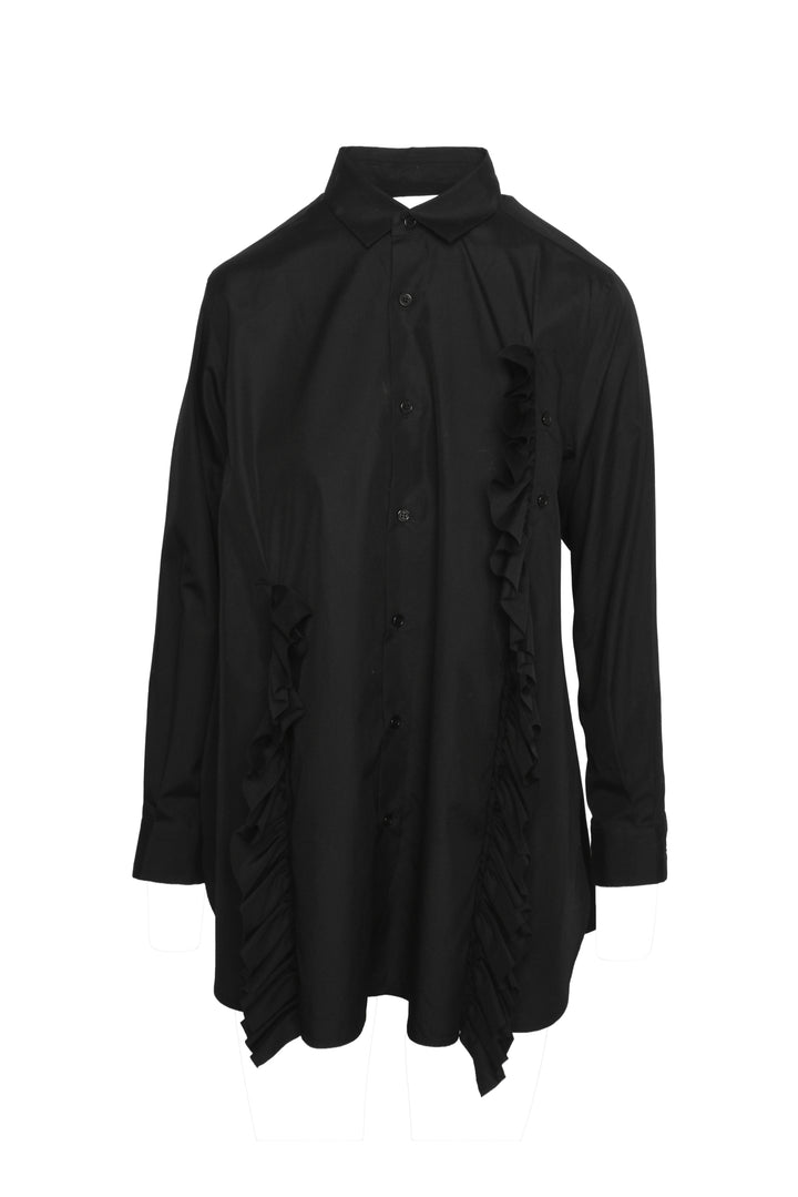 Comme Des Garcons Size S Oversized Ruffle Long Sleeve Shirt