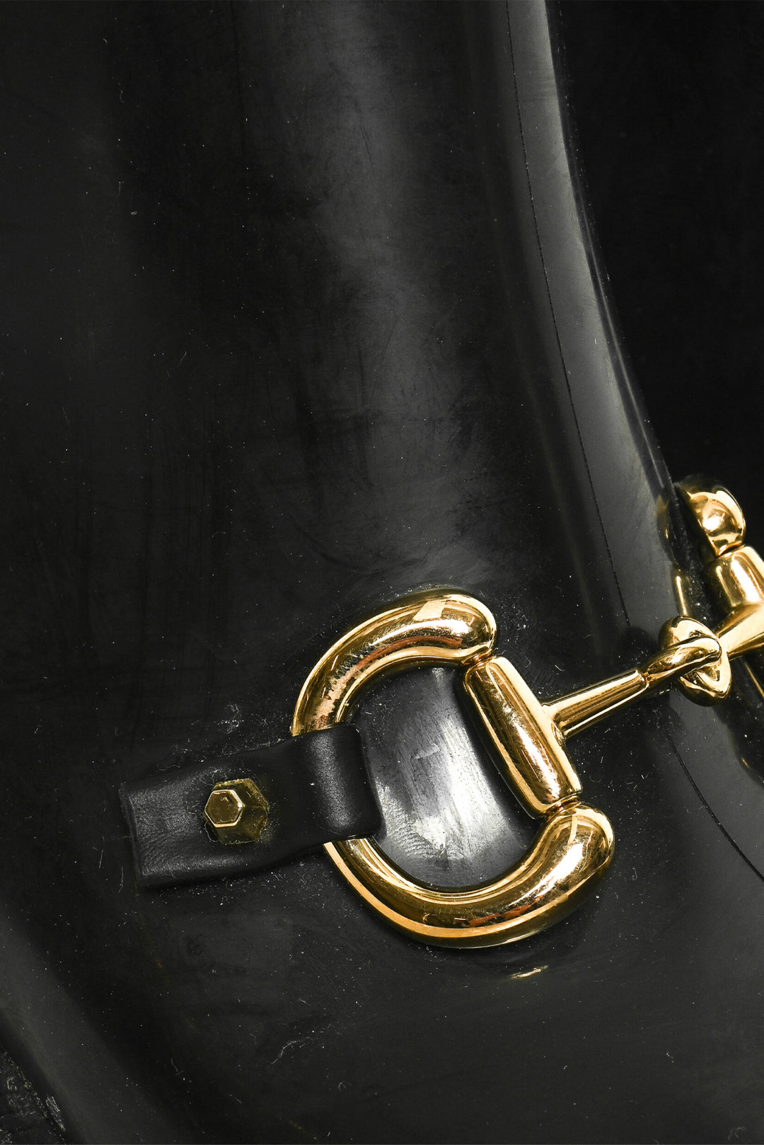 Gucci Size 38 Horsebit Accent Rubber Rain Boots