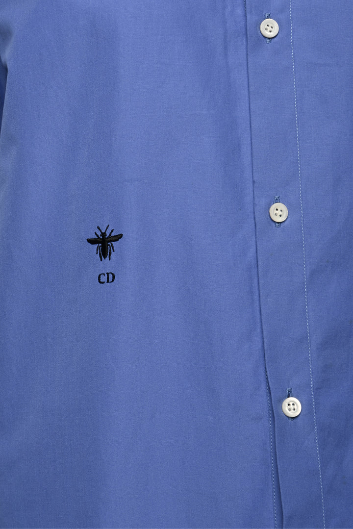 Dior Size 4 Bee Embroidered Cotton Shirt
