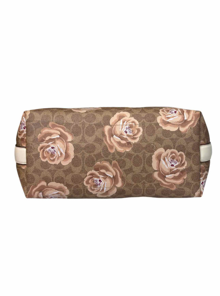 Coach Signature Rose Print Coated CanvasTote
