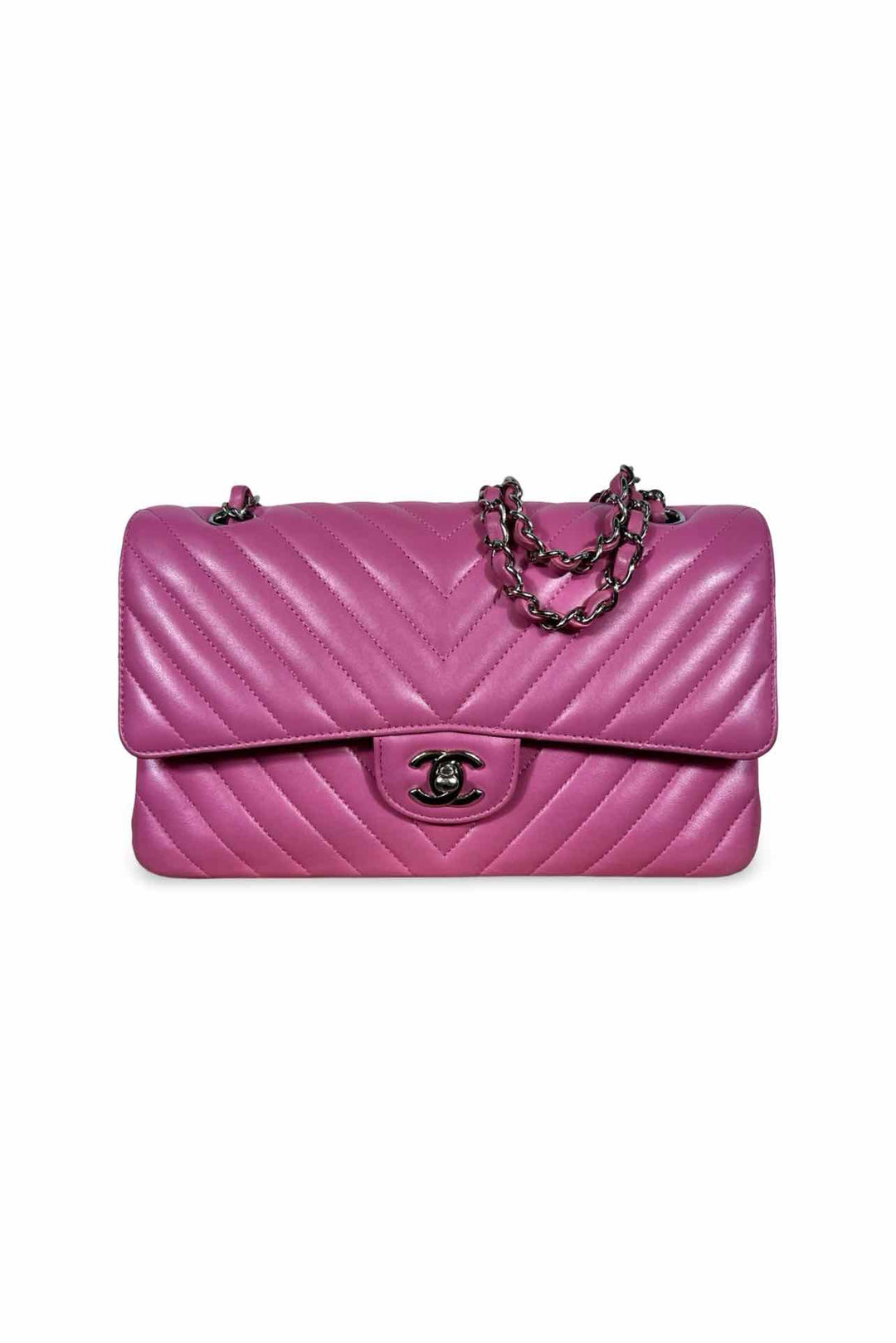 Chanel Calfskin Chevron Quilted Medium Double Flap