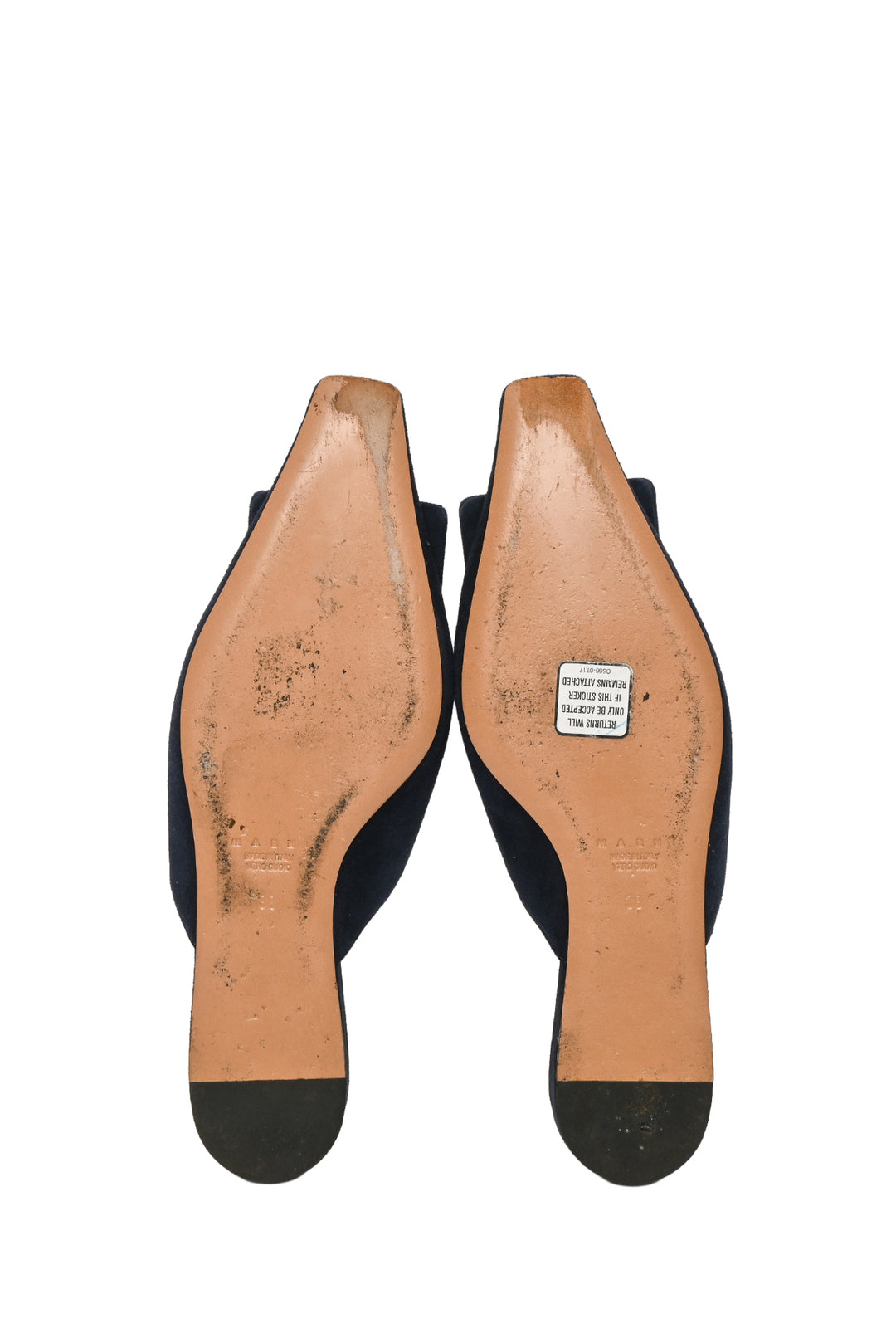 Marni Size 38 Pointed Toe Suede Mules
