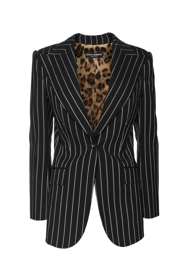 Dolce & Gabbana Size 40 Single Breasted Pinstripe Turlington Blazer