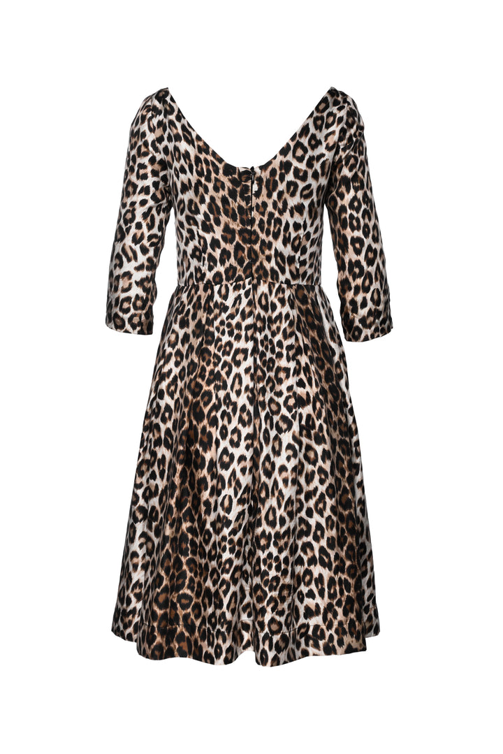 La Prestic Ouiston Size 0 Leopard Print Silk Dress