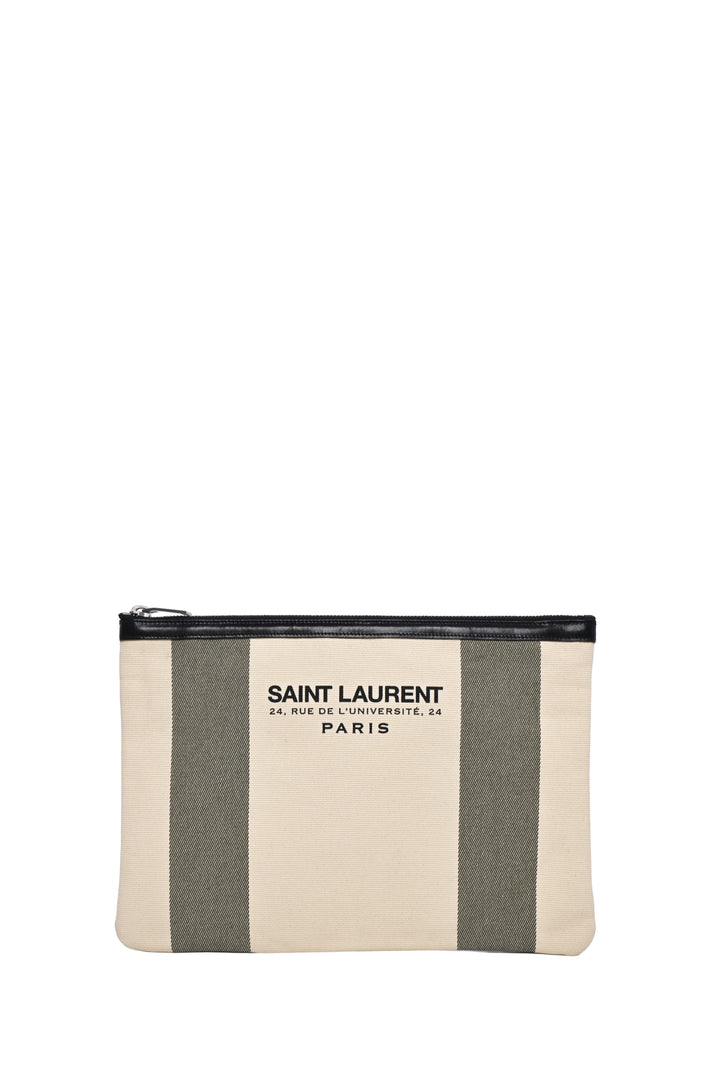 Saint Laurent 2015 Canvas Beach Zip Pouch