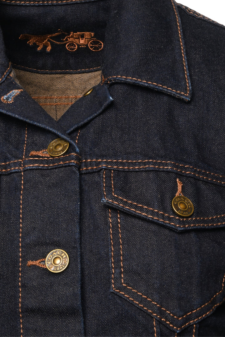 Coach Size 2 1941 Everday Logo Chain Denim Jacket